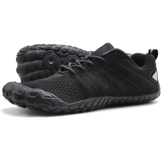 Oranginer Men's No-Tie Lace Minimalist Barefoot Shoes NTL - Black