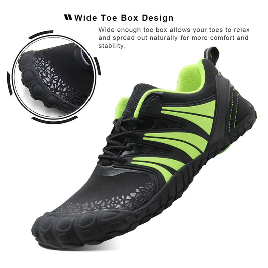 Oranginer Men's Barefoot Minimalist Cross Training Shoes OB1 - Black/Green