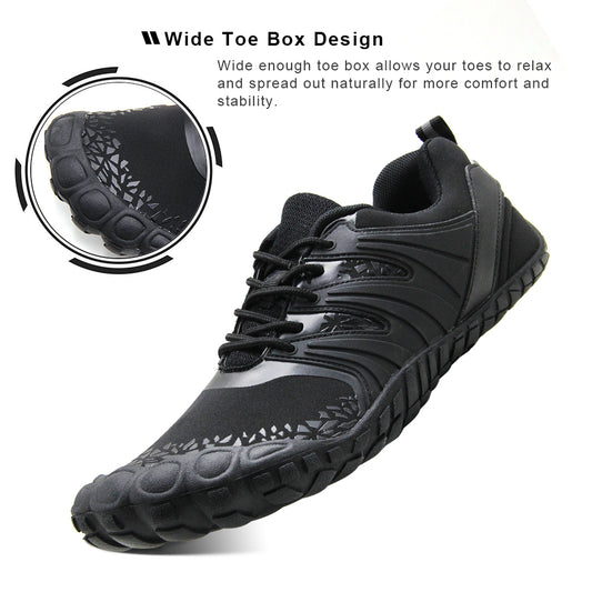 Oranginer Men's Barefoot Minimalist Cross Training Shoes OB1 - Black