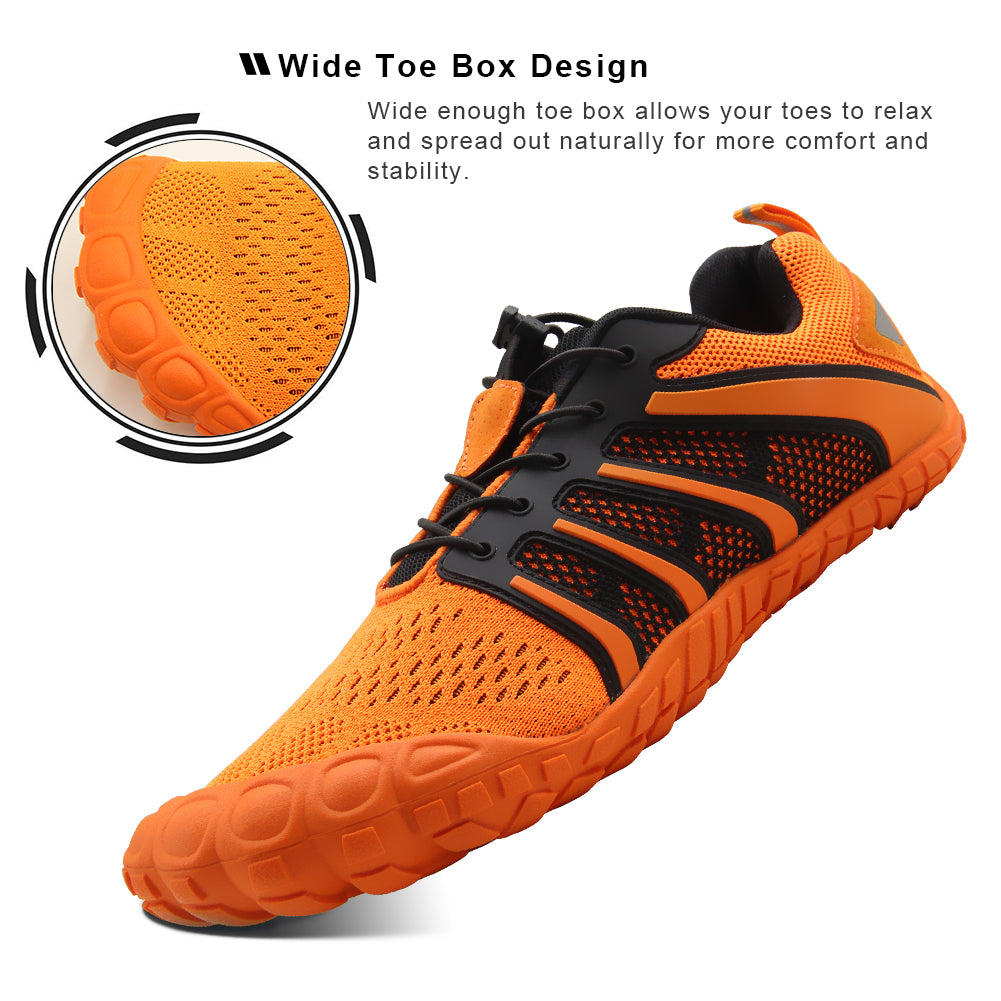 Oranginer Men's Barefoot Shoes Big Toe Box Minimalist Running