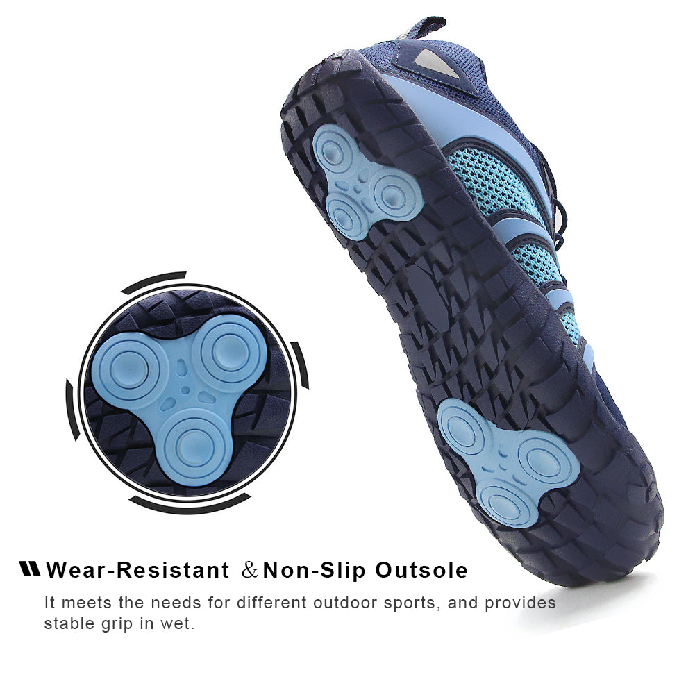 Oranginer Men's No-Tie Lace Minimalist Barefoot Shoes NTL - Blue