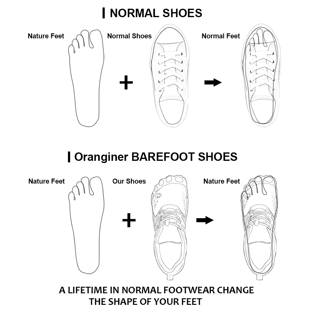 Oranginer Men's Barefoot Minimalist Cross Training Shoes OB1 - Black